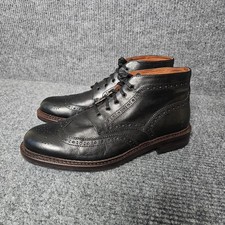 Frye 11.5 Graham Brogue Black Chukka lace up Leather Wingtip Boots shoes picture