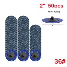 50PCS 2inch 36 Grit Zirconia Roll Lock Die Grinder Quick Change Sanding Discs picture