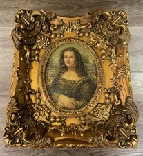 Vintage Mona Lisa Original Oil Painting Hand Painted Signed Wiko 10x8 Framed picture