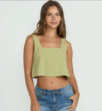NWT Billabong Green Open Skies Woven Tank Size S picture