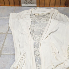 Zenana Outfitters White Floral Lace Sheer Pullover Top, Women’s S picture