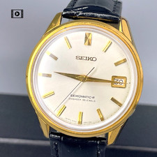 Seiko Seikomatic-R 8305-0020 30J White Date Gold 37mm AT Vtg 1965 -US Stock picture