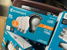 EcoSmart A19 Dimmable LED Light Bulb Soft White 60-Watt Equivalent 4 Pack US picture