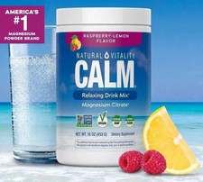 Natural Vitality Calm Magnesium 16oz Powder Raspberry Lemon Flavored Suppleme-* picture