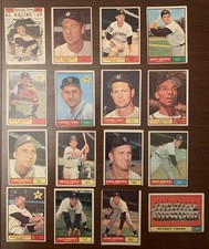 1961–1962 Topps MLB BASEBALL Cards DET TIGERS/KALINE/+Stars+RC+High+Low#s(16+22) picture