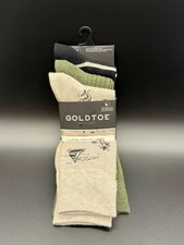 GoldToe Edition Mens Dress Crew Socks 3 Pair 6-12.5 Assorted Novelty NWT picture