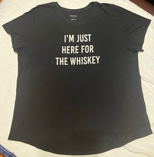 Torrid Women’s Plus 2X Black Classic Fit Crew Neck Short Sleeve Whiskey Tee picture