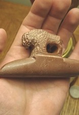 “Gorgeous” SIGNED Historic Native American Red catlinite Buffalo Pipe picture