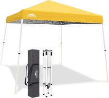 EAGLE PEAK 10x10 Slant Leg Pop Up Canopy Tent, Yellow picture