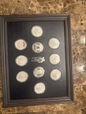 Vintage 1973-1975Official Medals of Indian Tribal Nations 10-Coin 999 Silver Set picture