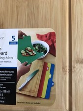 Mainstays Bamboo Made Cutting Board With Flexible Mats 5pc picture