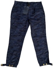 NWT LVL XIII Blue Camo Windbreaker Jogger Pants Gold Snap Utility Streetwear picture