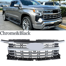 Front Upper Grille Fit For 2022-2026 Chevy Silverado 1500 LTZ Chrome 85516947 picture