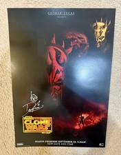 Dave Filoni Autographed & Sketched The Clone Wars Season 3 Premiere Poster picture