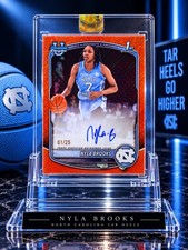 2025-26 Bowman Nyla Brooks Chrome Auto Orange Mojo /25 North Carolina Tar Heels picture