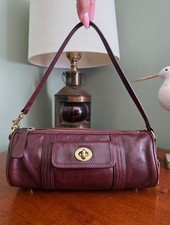 Coach 9707 Glazed Water Buffalo Roll Barrel Bag Mahogany Leather Vintage picture