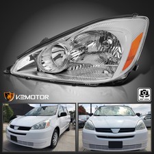 Fits 2004-2005 Toyota Sienna Chrome Headlight Halogen Lamp Left/Driver Side picture