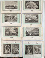 8 Antique Mounted Engraving Sheets Malta Italy Corsica Four Seasons 10 Images picture