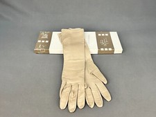 Vintage New Caresskin by Superb Taupe / Beige Leather Gloves Size 7 in Box (333) picture