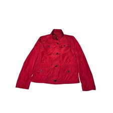 VTG Luciano Barbera Red Field Jacket Technical Utility Coat Womens 40 Made Italy picture