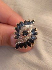 Vintage 10k Sapphire and Diamond Ring picture