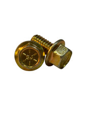 100 pcs 1/4-20 x 1/2 Grade 8 Hex Flange Frame Bolts Yellow Zinc Trivalent picture