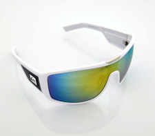 Quicksilver Sports Wrap Shield Sunglasses White Frame Orange Mirror Lens NEW picture