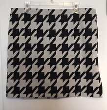 Worthington Modern Knit Straight Skirt Size XL Black Houndstooth NWOT picture