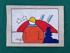 Peter Max Drawing on paper (Handmade) signed and stamped vtg art picture
