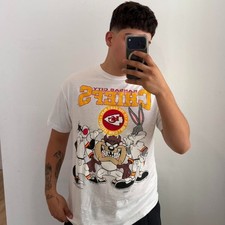 Vintage 90s Kansas City Chiefs Looney Tunes cartoon white shirt VK17312 picture