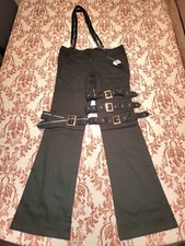 New Punk Rave Black Pants  Halloween Goth Emo Grunge Size XL w/ Straps Grommets picture