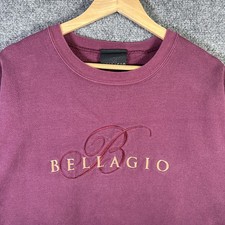 Vintage Bellagio Sweatshirt Adult Large Red 90s Maroon Casino Resort Luxury USA picture