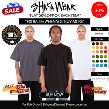 Shaka Wear Adult Max Heavyweight Stylish T Shirt Casual Plain T-Shirt - SHMHSS picture