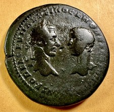 Macrinus and Diadumenian Marcianopolis AE26, MOESIA INFERIOR, Beautiful Patina picture