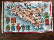 Sicily Italy Map Souvenir Dish Cloth /Towel 35
