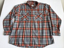 Dixxon Flannel The Inferno Grey Orange Plaid Central Auto Truck Parts Shirt 3XL picture