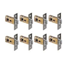 8 PCS 40mm Flat Tubular Mortice Latch Stainless Steel Sprung Door Handle picture
