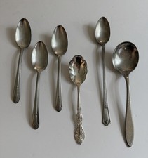 Wm Rogers Mfg Co Silverplate Spoons Lot of 6 w/ Sugar & Soup Spoons 1900-1940 picture