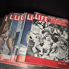 VTG LIFE Magazine Lot (8) Lucille Ball Family Audrey Hepburn Grace Kelly 1950s picture