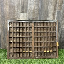 Antique Letterpress Printer Type Case Tray 12 Pt Wood Shadow Box Print Shop picture
