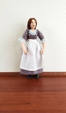 Dollhouse Maid Housekeeper Peasant Doll with Apron Porcelain Poseable 1:12 Scale picture