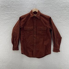 Cabelas Shirt Men Small Burnt Orange Deerskin Soft Chamois Heavy Flannel Outdoor picture