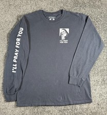 Riot Society I'll Pray For You Shirt Mens Large Black Long Sleeve Graphic Tee picture
