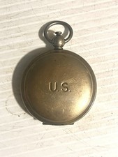 Vintage WW1 or II Wittnauer US Military Pocket Compass Hunter Case Working Metal picture