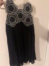 Chanel Dress Size 8 Au (size 2) Black Flower Appliqué Pleats Beads Stunning picture