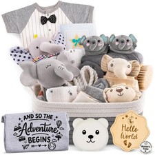 Baby Boy Gifts, 23-Piece Baby Boy Gift Basket, Baby Gifts for Boys, Baby Show... picture
