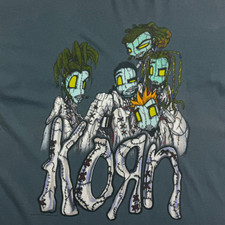 Korn Issues 1999 Short Sleeve Cotton Indigo Blue All Size Shirt BT172 picture