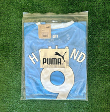 PUMA Manchester City Erling Haaland #9 Men's L Soccer Jersey Blue/White DRYCELL picture