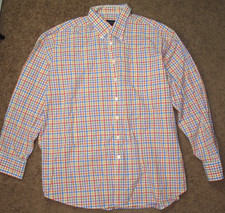 Scott Barber Men's Button Up Long Sleeve Shirt Check Pattern  Size XXL picture