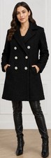 NWT M x Milly Black Boucle Coat Rhinestone Buttons Double Breasted $200 picture